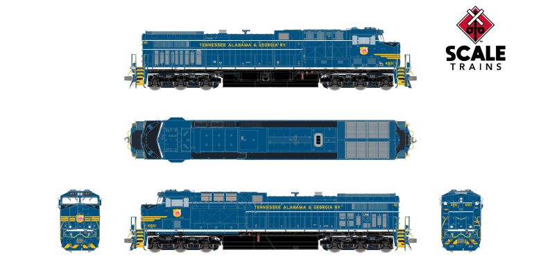 ScaleTrains SXT42482 Rivet Counter Wabtec AC44C6M, Norfolk Southern/Heritage/Tennessee, Alabama & Georgia/NS #4851 DCC & Sound HO Scale