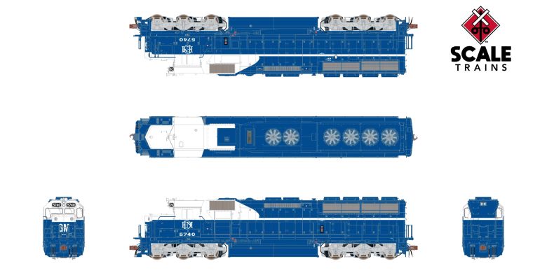 ScaleTrains SXT70109 EMD SD45X, EMD Demonstrator/EMD Version #5740 ESU LokSound DCC & Sound MUSEUM QUALITY HO Scale