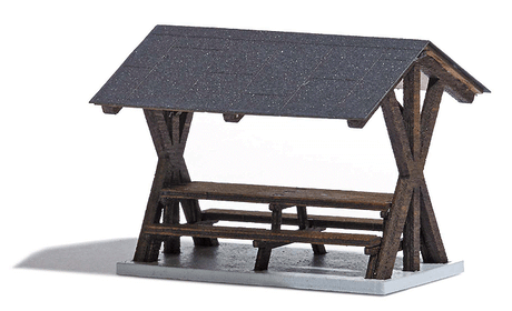 Image for 189-1563 Wooden Roofed Table/Bench