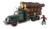 Woodland Scenics 5343 Tim Burr Logging - Assembled - AutoScenes(R) -- Truck, Lumber Load & Figures N Scale