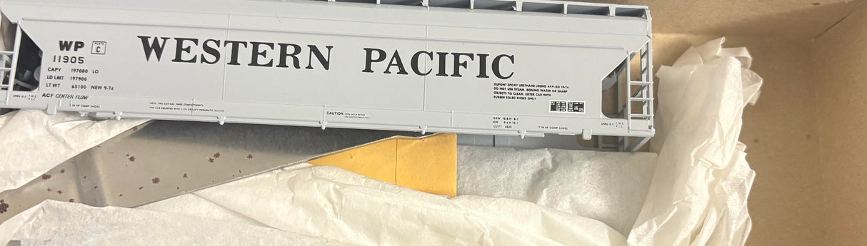 Bev-Bel 2323-1 55' A.C.F. Center-Flow Hopper WP Western Pacific #11937 HO Scale