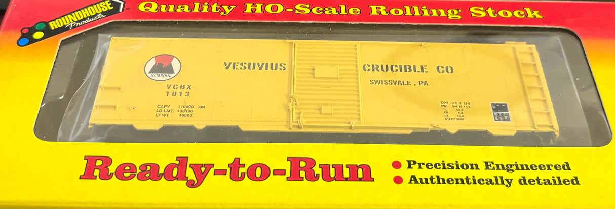 Roundhouse 20411 40' AAR Single Door Box Car VCBX Vesuvius Crucible Co. #1013 HO Scale