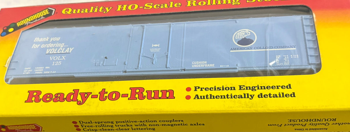 Roundhouse 12300 50' AAR Single Door Box Car VOLX VOLCAY #125 HO Scale