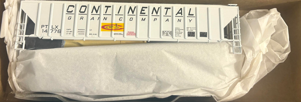Bev-Bel 1952-1 54' P.S. Ribside Hopper PTLX-Continental Grain Company #14776 HO Scale