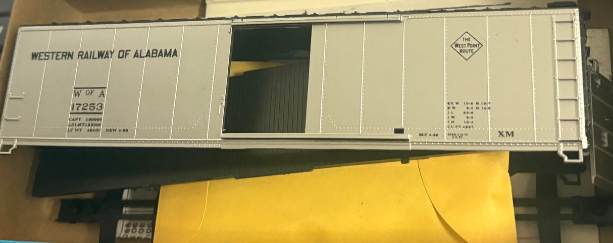 Bev-Bel 1956 50' Single-Door Boxcar W of A Western Railway of Alabama-Western #17253 HO Scale
