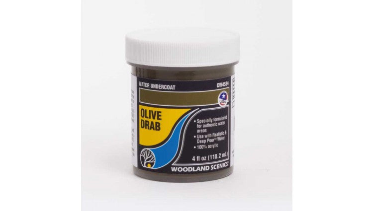 Woodland Scenics 4534 Water Undercoat - Water System - 4oz  118mL -- Olive Drab A Scale