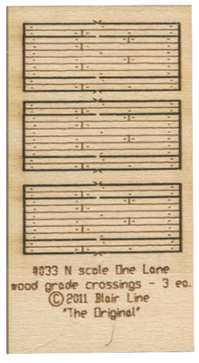 Blair Line 033 Wood Grade Crossing pkg(3) -- One Lane N Scale ...