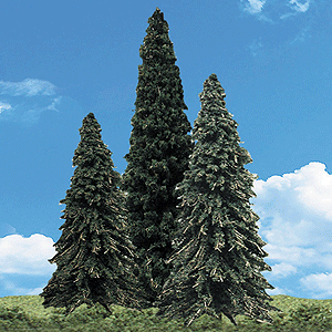 Woodland Scenics 3568 Woodland Classic Trees(R) Ready Made - Forever Green -- 4 to 6"  10.1 to 15.2cm Tall pkg(4) A Scale