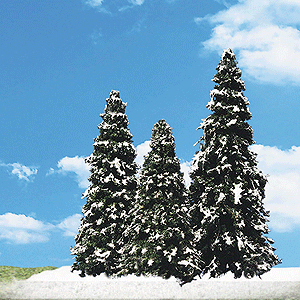 Woodland Scenics 3567 Woodland Classic Trees(R) Ready Made - Snow Dusted -- 2 to 3-1/2"  5.1 to 8.9cm Tall pkg(5) A Scale